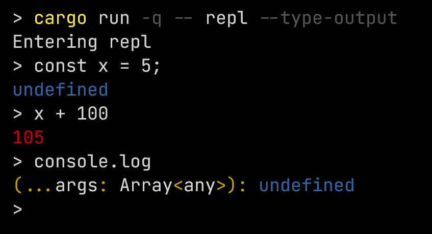 REPL in type mode